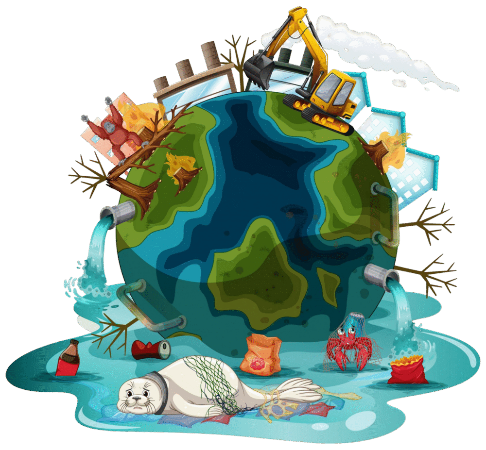 illustration-with-pollutions-ear reduce waste